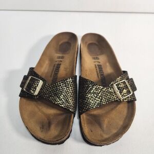 Birkenstock Shiny Python Black / Gold Microfiber Narrow Select Size Eur 40